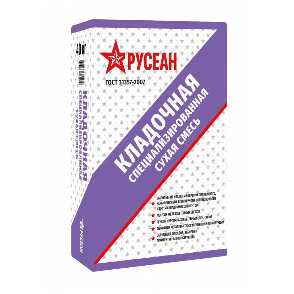 Русеан КЛАДОЧНАЯ сухая смесь специализированная в мешках по 40кг