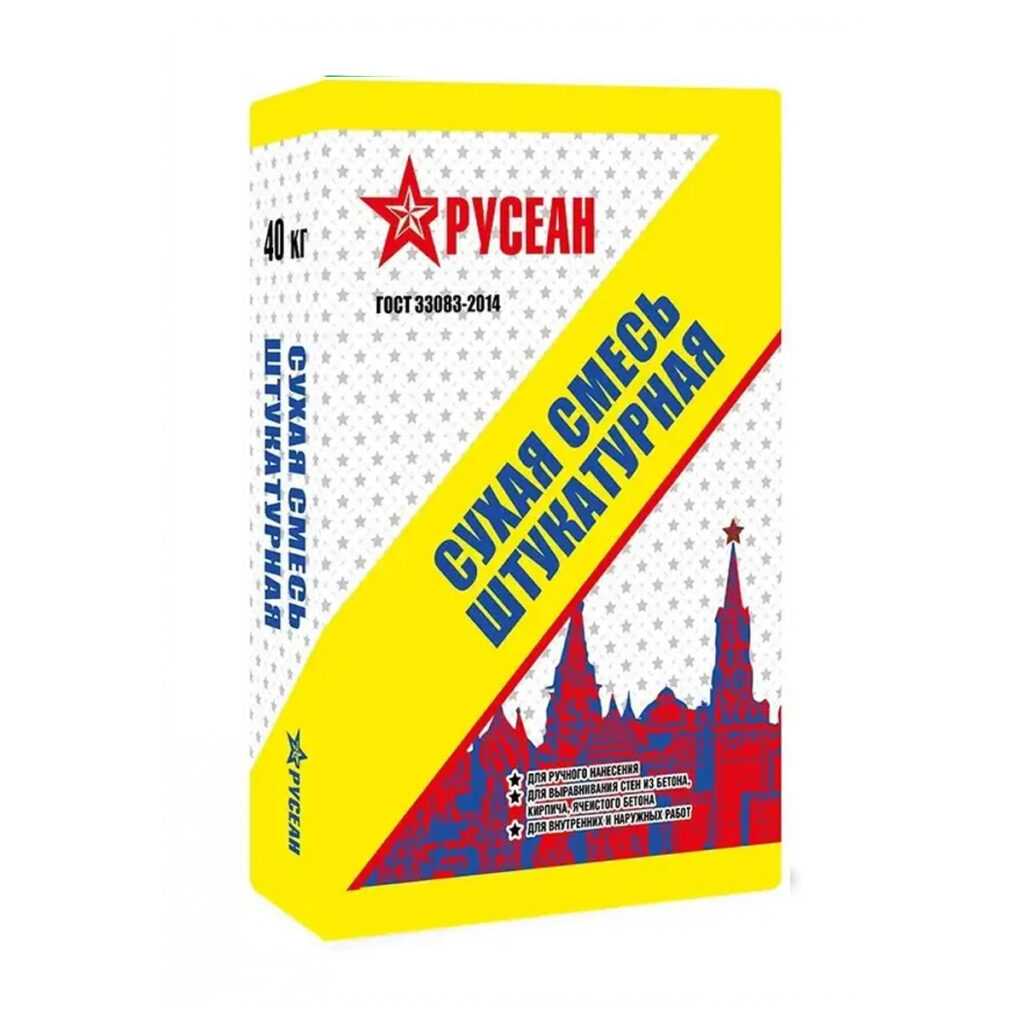 Русеан Штукатурная сухая смесь модифицированная в мешках по 40кг