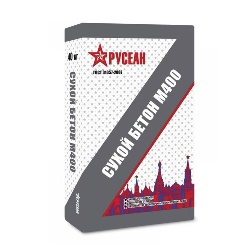 Русеан Сухой БЕТОН М-400 фракция до 20мм, 40 кг