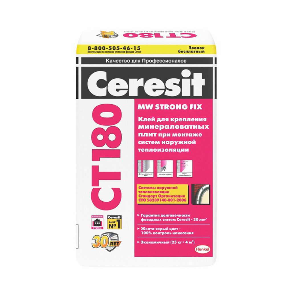Церезит СТ180 Клей для минеральной. ваты Россия 25кг